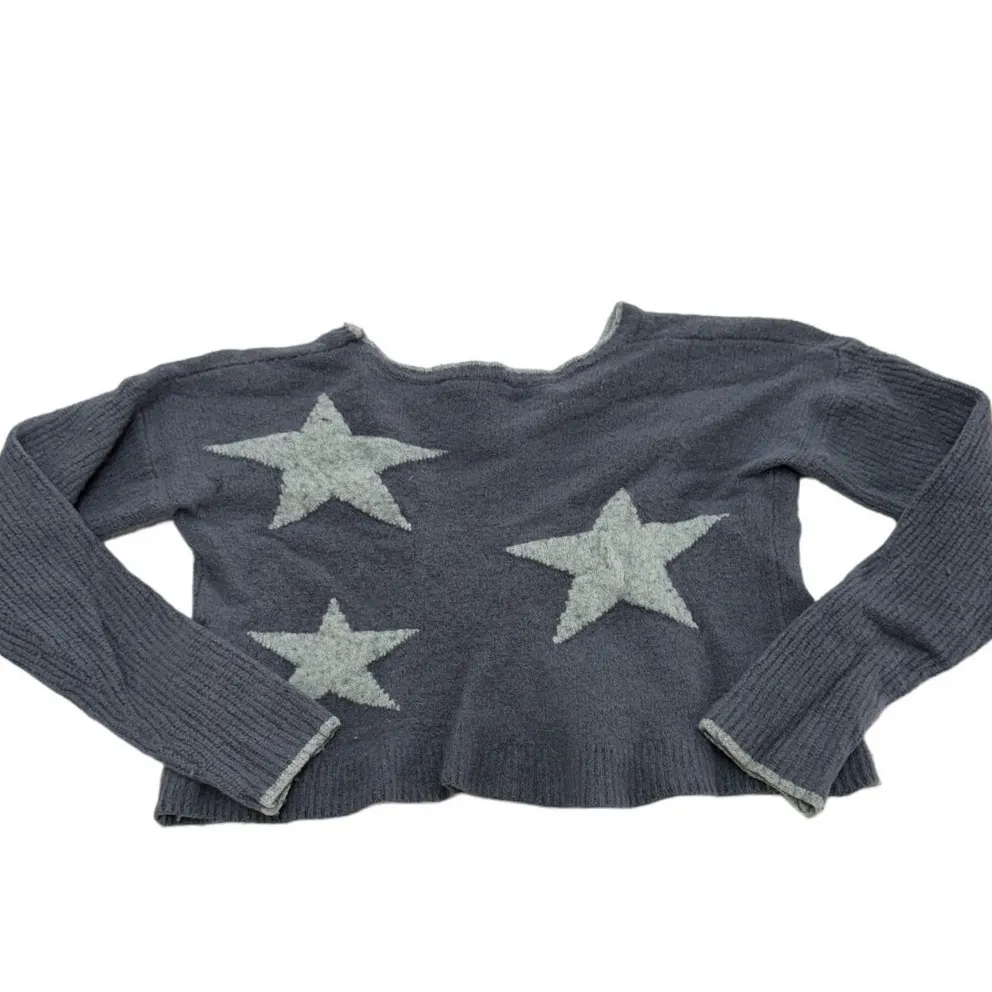 Splendid Sweater Womens Small Blue Francis Star Knit Pullover Wool Blend‎ - Image 6