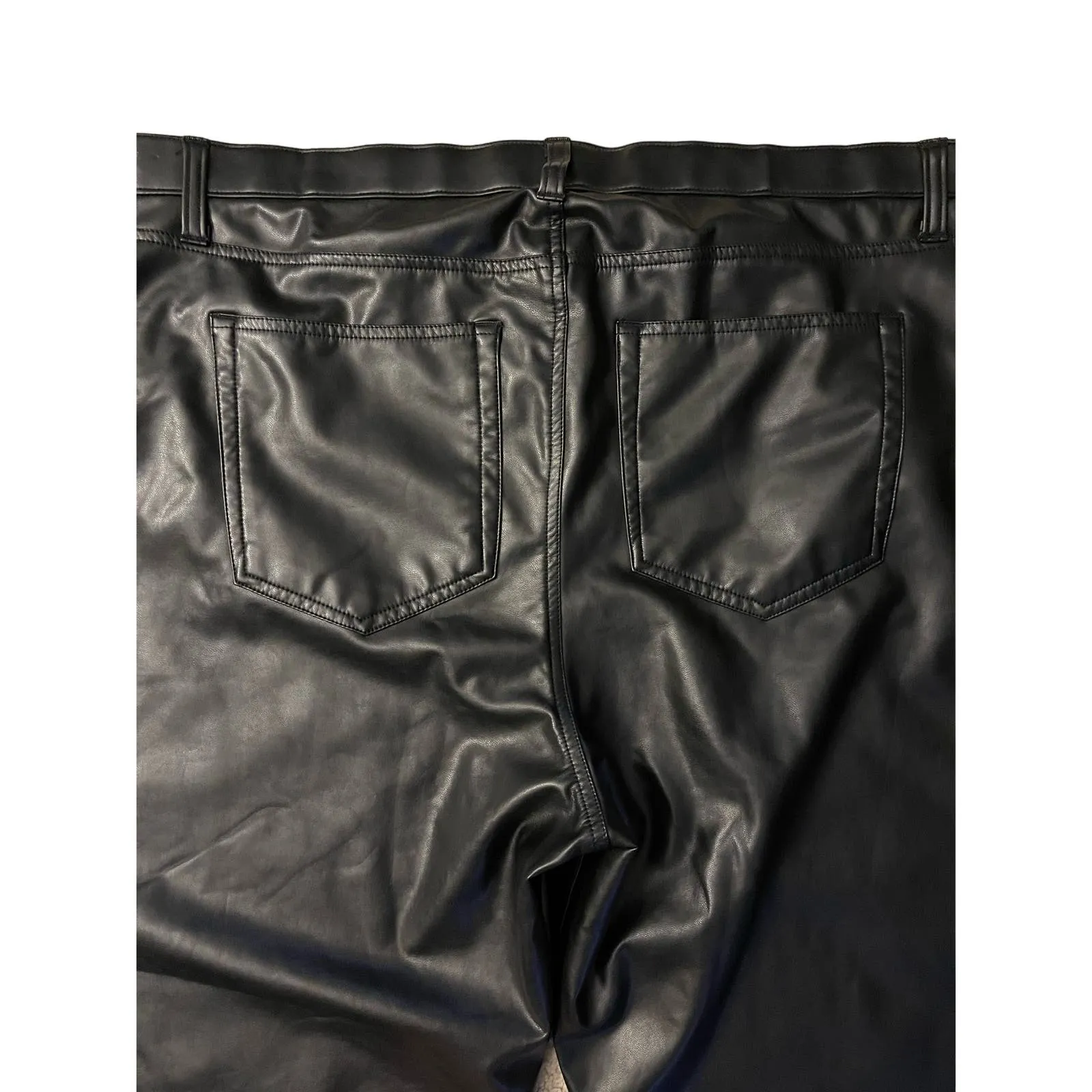 Abercrombie & Fitch Black Curve Love Vegan Leather 90s Straight Pant Size 22S‎ - Image 15