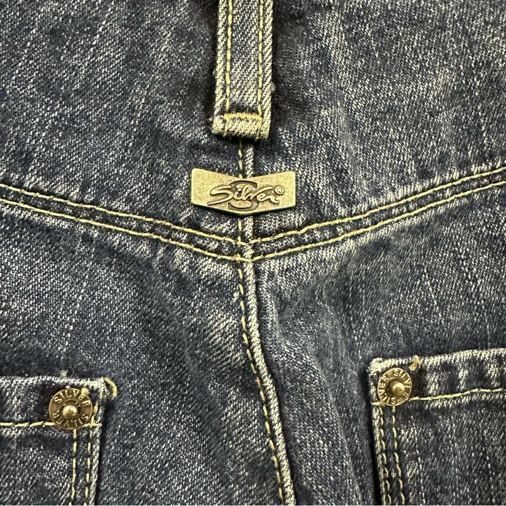 Silver Vintage Slit Side Denim Bootcut Mid Rise Medium Wash Blue Jeans Womens 27 - Image 8