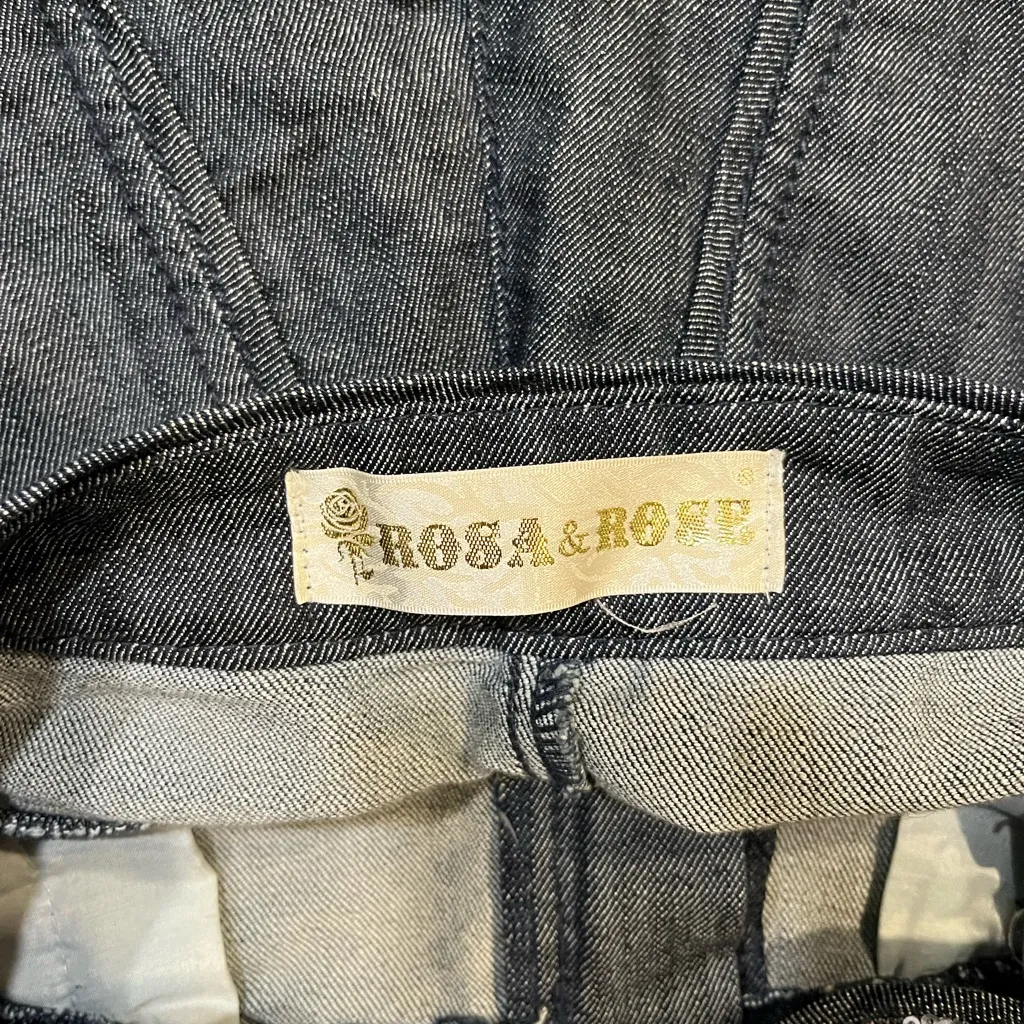 Sequin Denim Overalls Gray Size L - Image 5