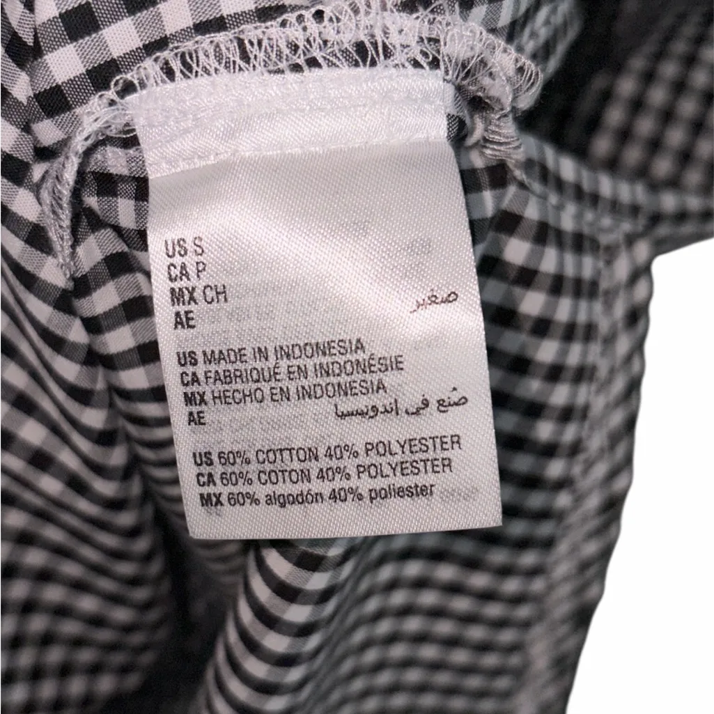 Karen Scott Women's Black and White Gingham Button Down Shirt Size S - Image 5