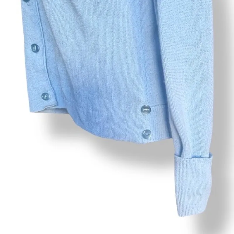 Vintage Lady Antigua Light Blue Acrylic Knit Kachina Golf Embroidered Cardigan Size L - Image 4