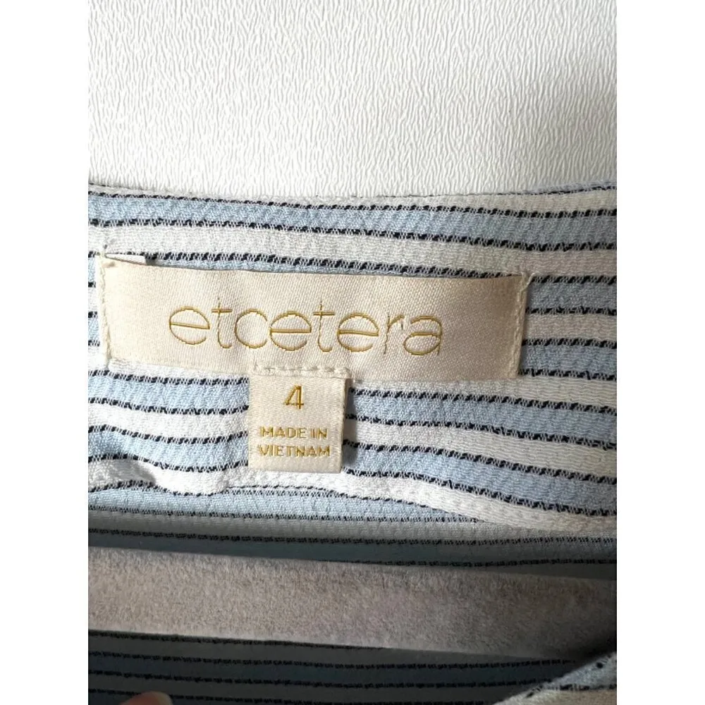 Etcetera long sleeve striped blouse women’s size 4‎ - Image 6