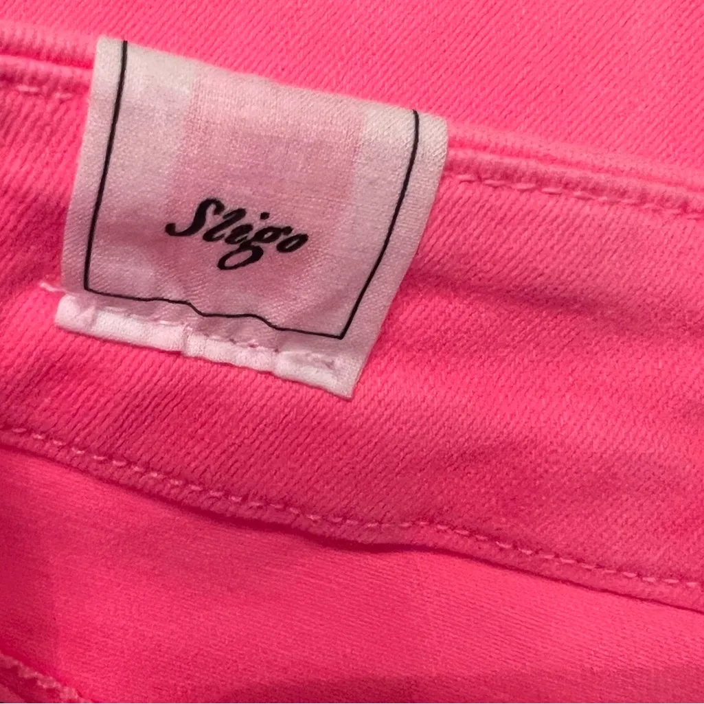 FRANK & EILEEN Sligo Skinny Jean Italian‎ Performance Denim in Neon Pink Size 26 - Image 6