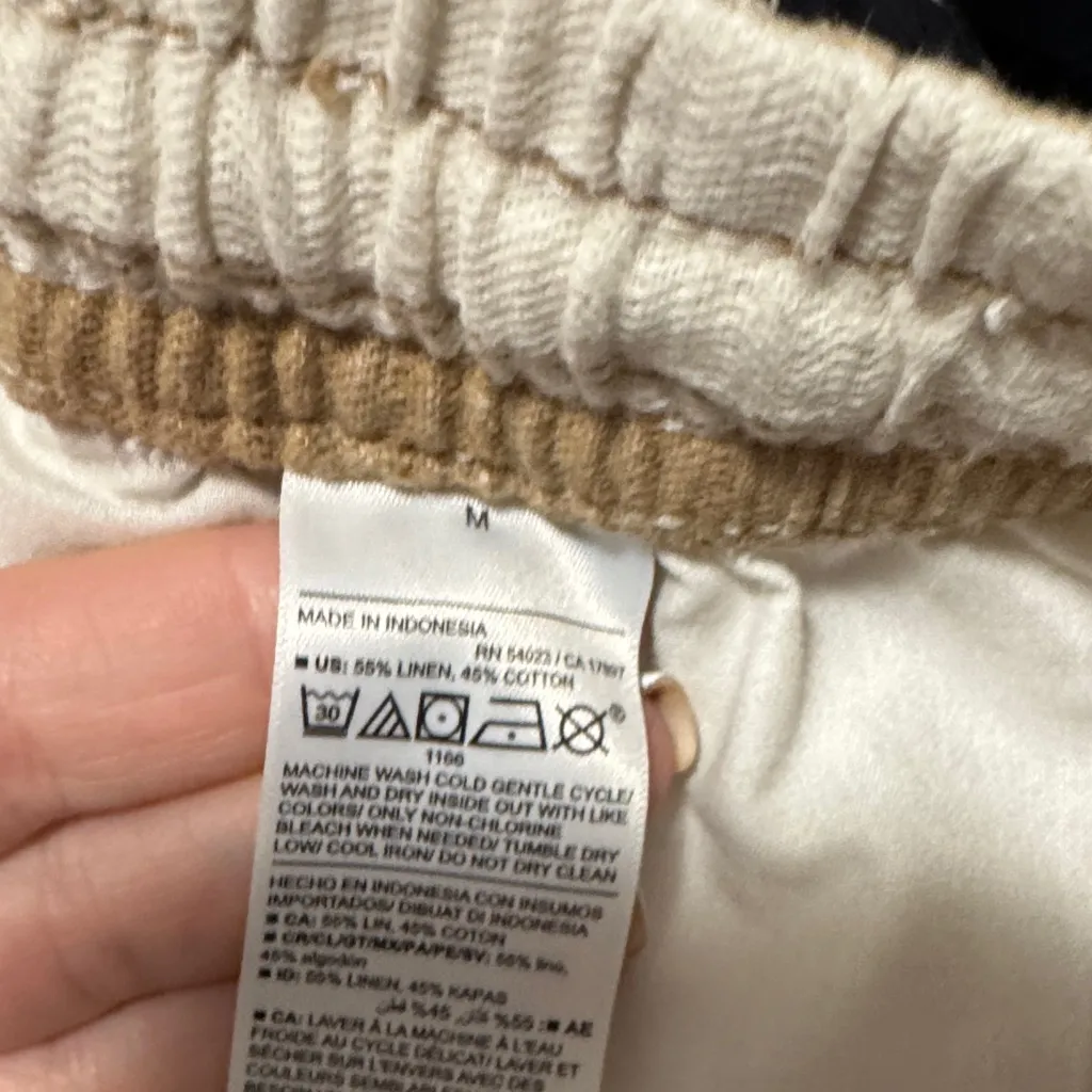 Old Navy Beige and White Striped linen Pants - Image 4