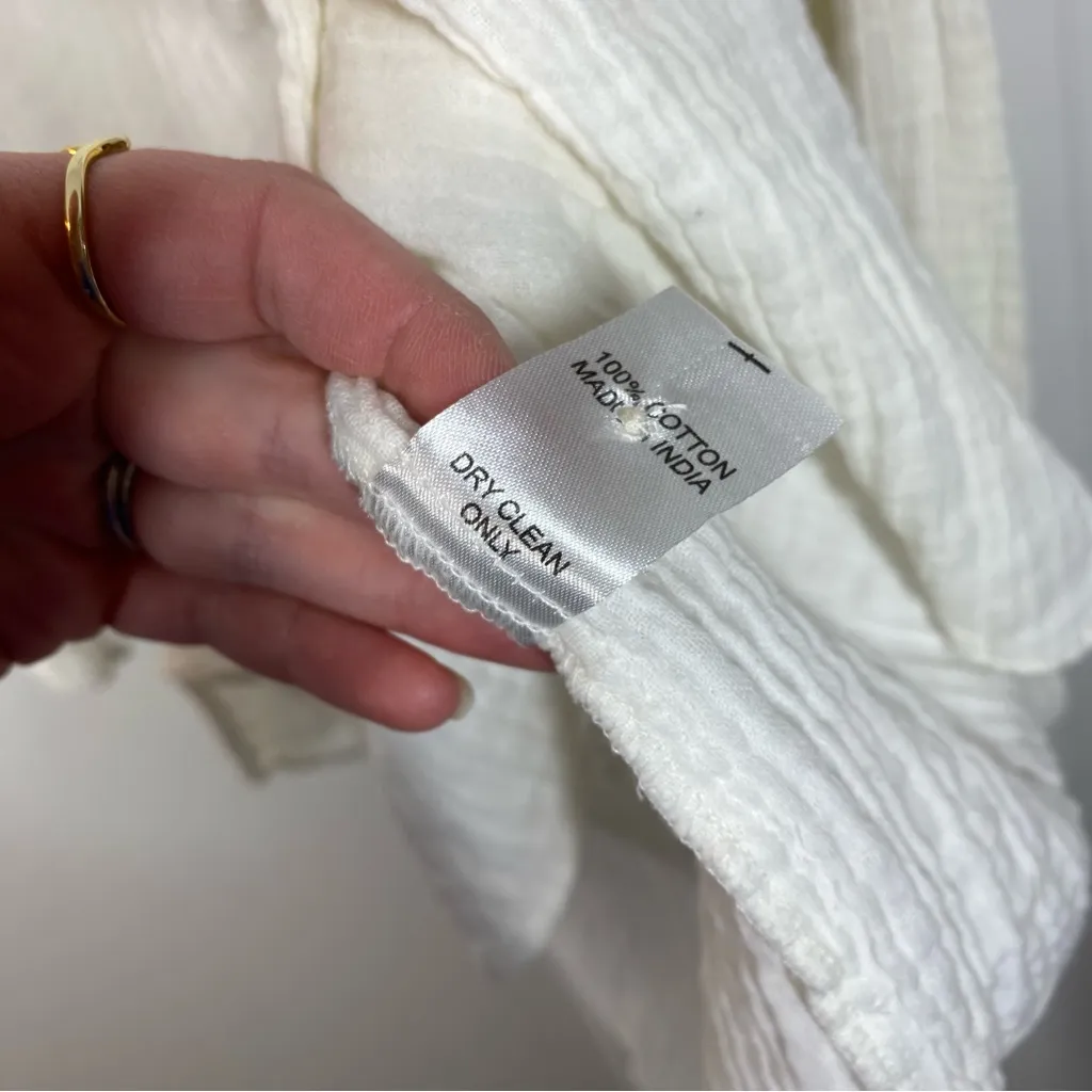 Mille Resort & Travel Florian Top in ivory double gauze‎ size xs 100% cotton White - Image 4