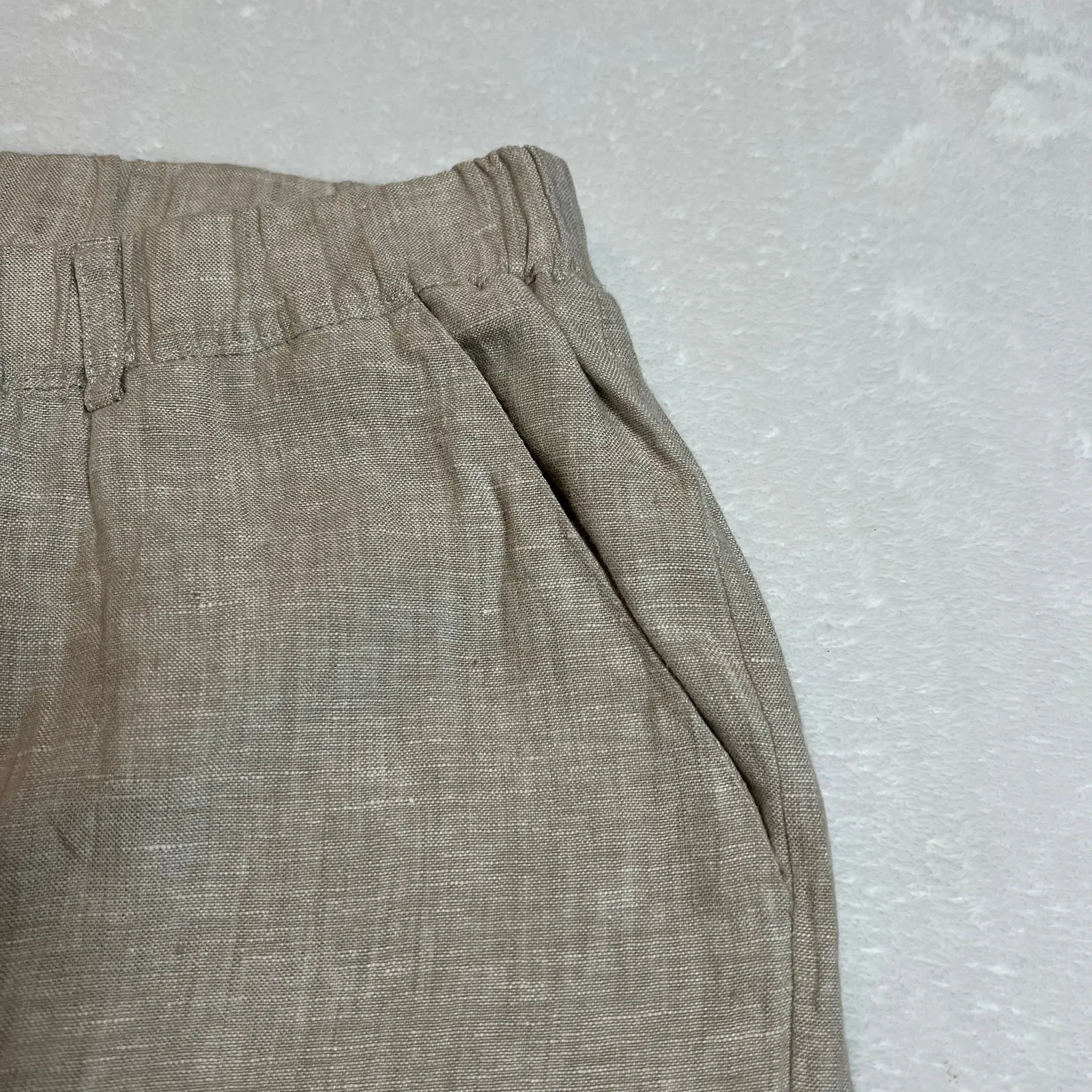 Quince 100% Linen Straight Leg Crop Pants Size XS Coastal Lightweight Minimalist - Image 5