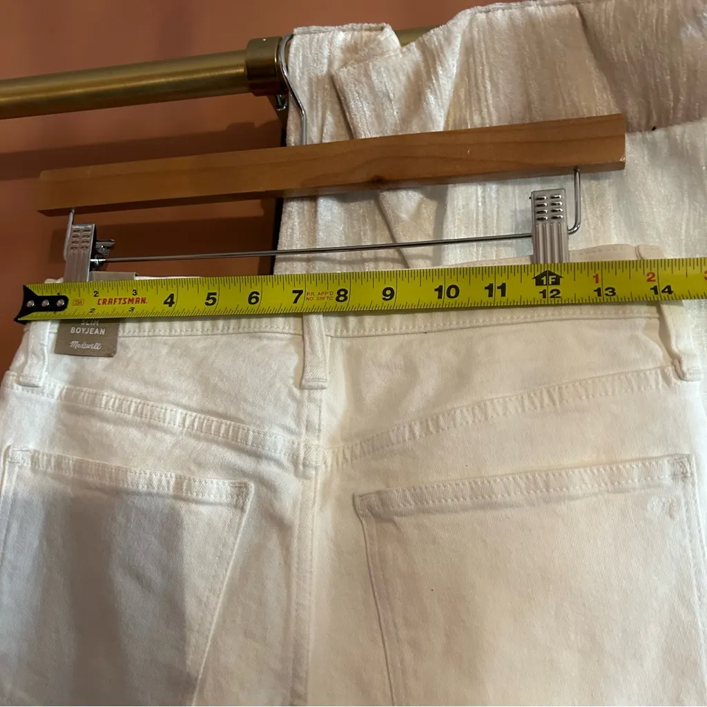 Madewell The Tall High-Rise Slim Boyjean in Tile White Slouchy NWT $128 Size 25T - Image 8
