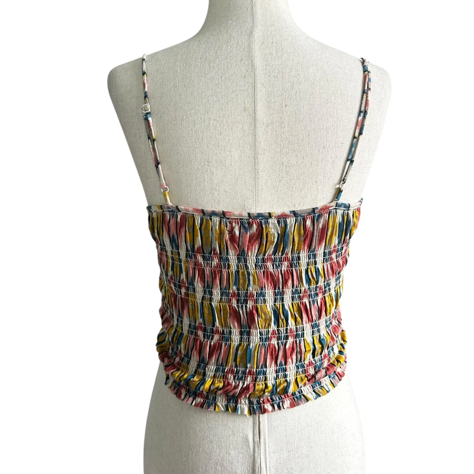 Urban Outfitters Multicolor Smocked Crop Top Women's Size Small | 10-9-2 - Image 2