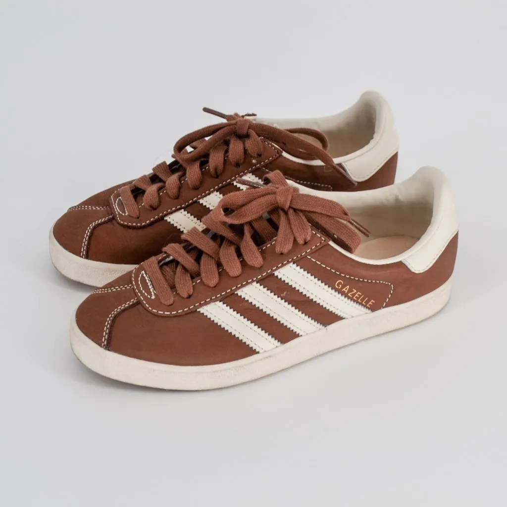 Adidas Gazelle 85 Sneakers Coffee Brown Cream White Leather Lace Up Lo Size 8 - Image 6