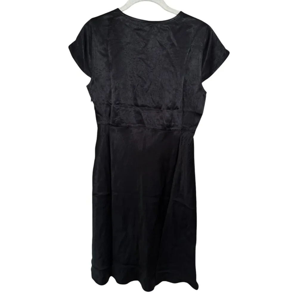 J Crew Short Sleeve Slip Dress in Textured Satin - Image 5