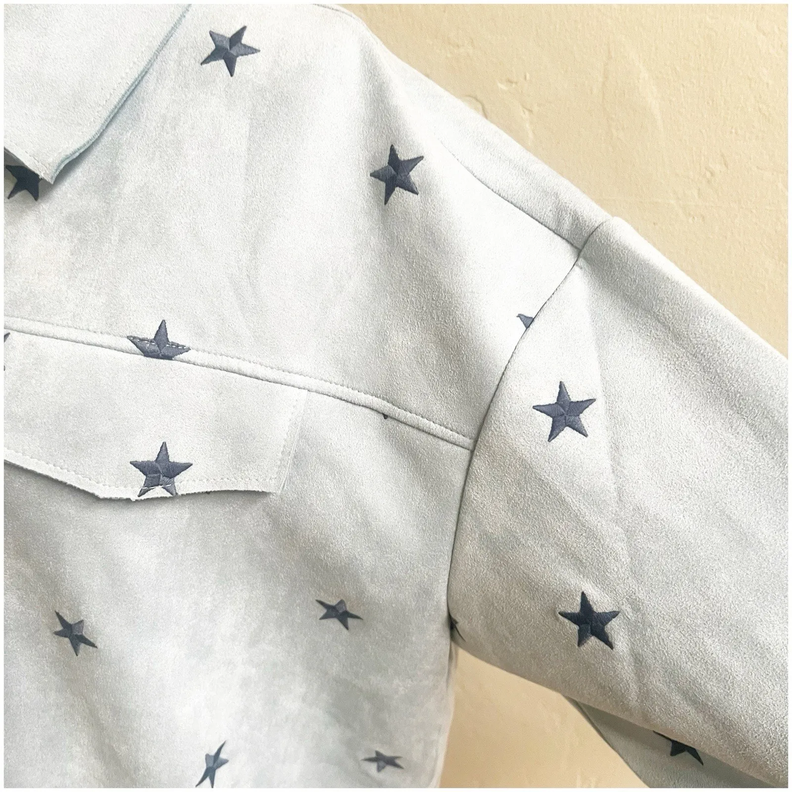 Dance & Marvel Suede Star Jacket Size Large NWT Blue Collared Western Rodeo - Image 13
