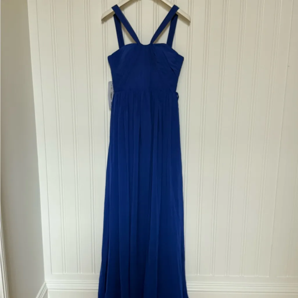 💙 Azazie Dory Pleated Chiffon Dress – Royal Blue – Size A4 (US 4) - Image 2