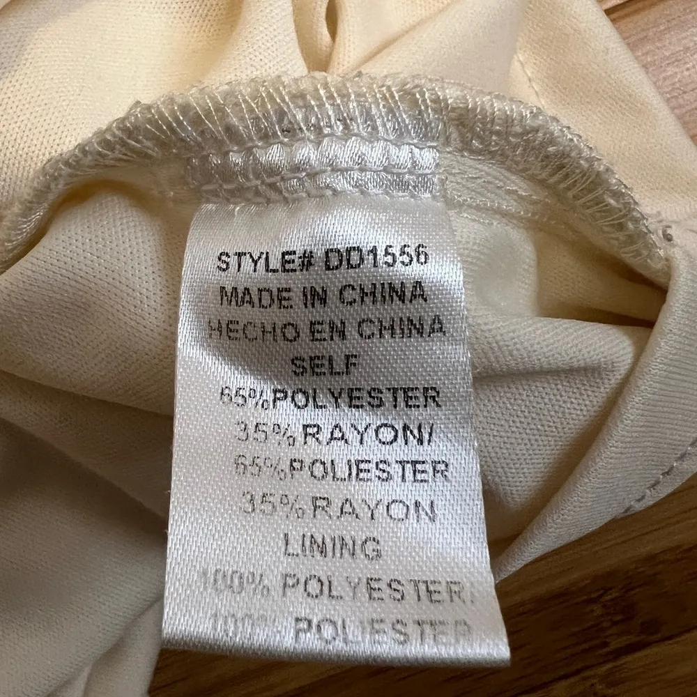 Look East Boutique Womens Romantic Coquette Peasant lined Cream Maxi Dress|Sz:M Size M - Image 11