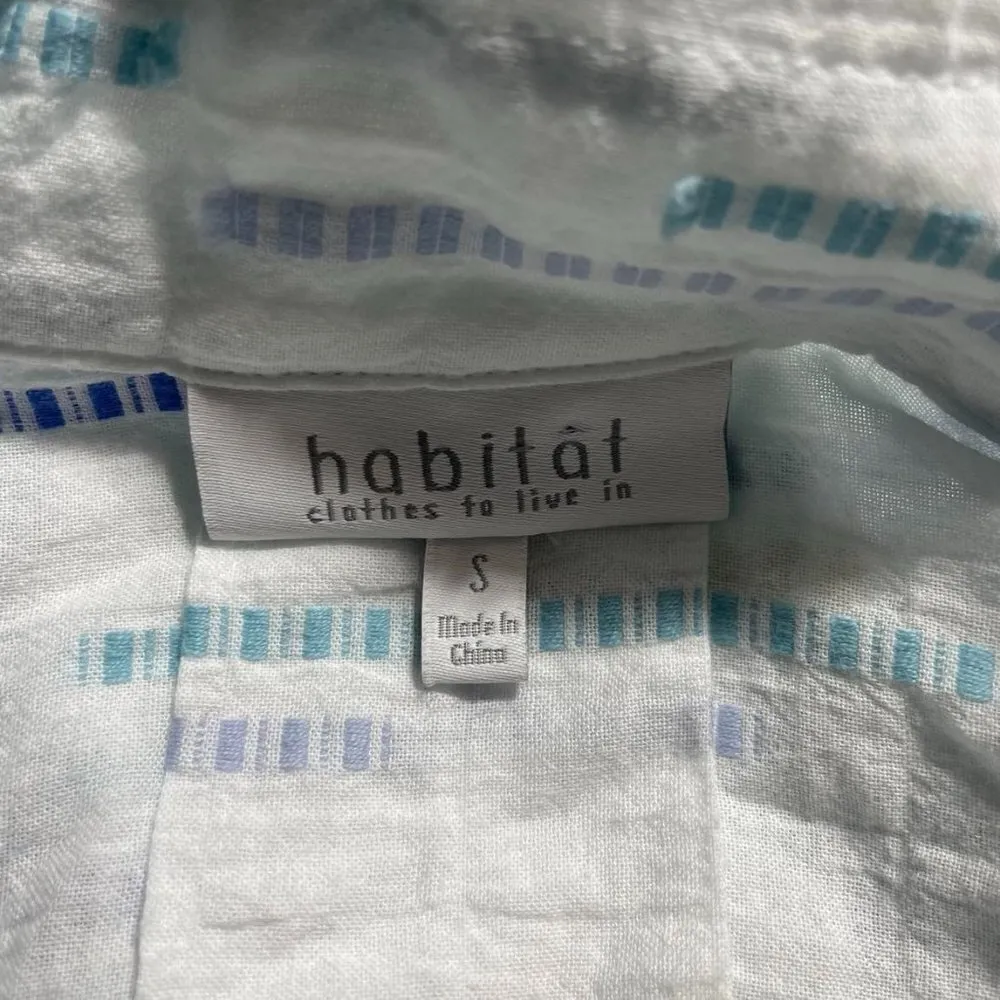 Habitat Small  Top Blouse Button Down Shirt Art to Wear Abstract Boho Lagenlook - Image 5