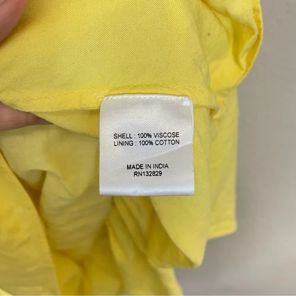 Revolve Majorelle Canary Yellow Ruffle Hem Slip Knee Length SunDress‎ Size XL - Image 6