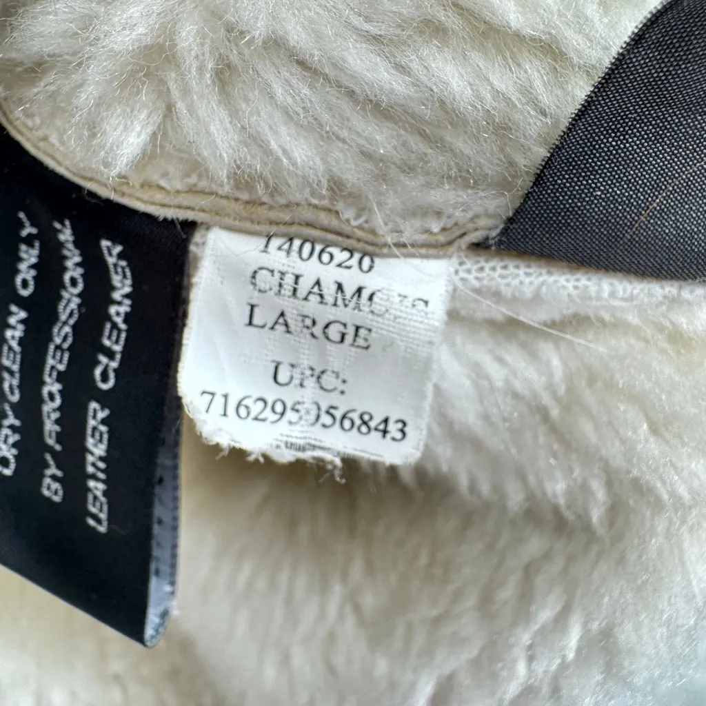 Penny Lane Coat Vintage 90s Y2K Beige Suede Sherpa Lined Button Front Pockets L - Image 6