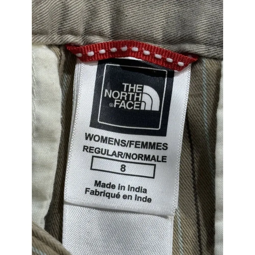 The North Face Striped Cotton Shorts Women's 8 Beige & White Bermuda - Image 3