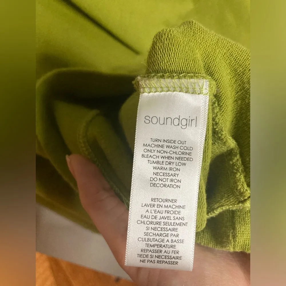 Soundgirl Chartreuse Zip Up Jacket Estimated Size Small - Image 4