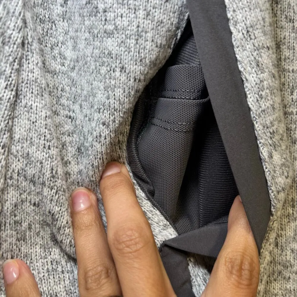 Lululemon Its Fleecing Cold Zip Up Jacket Heathered White Gray Women Size 6 EUC - Image 9