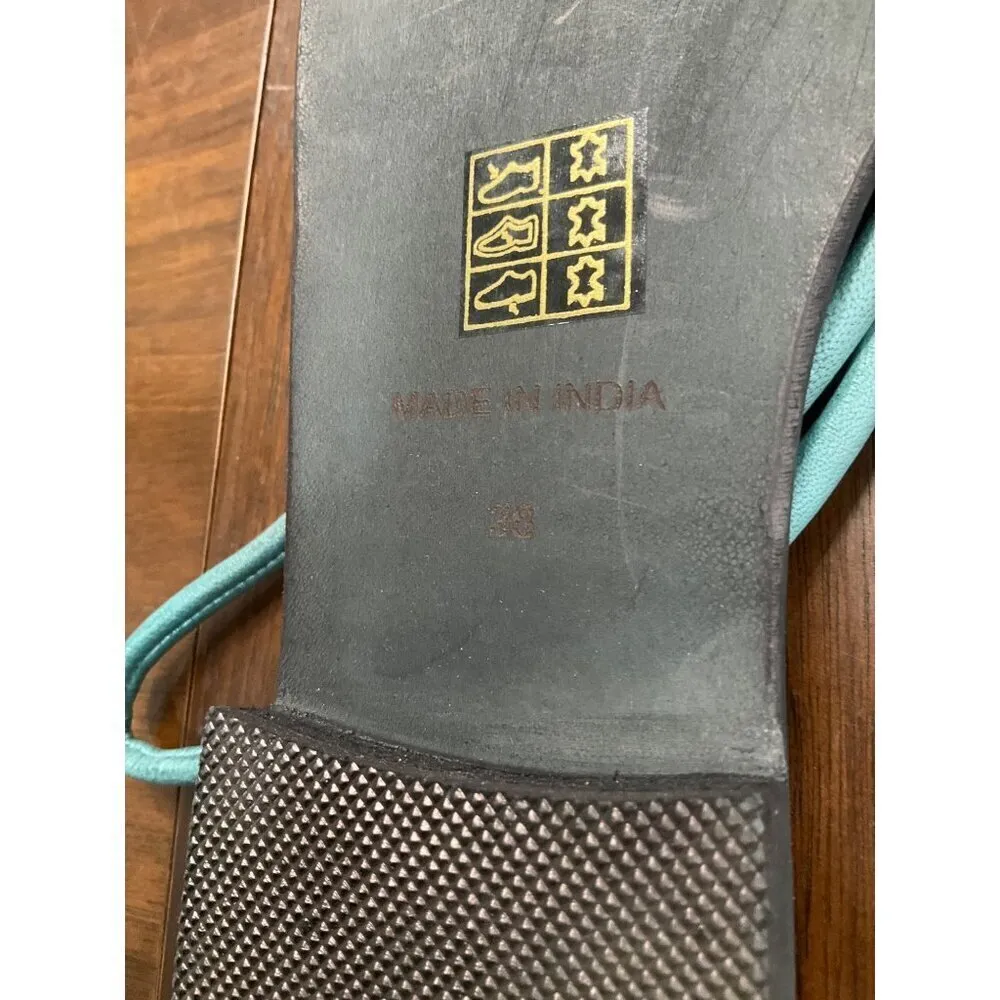 Free People Kayla Soft Strappy Sandals in Pool Blue 38 New with Box Womens - Image 8