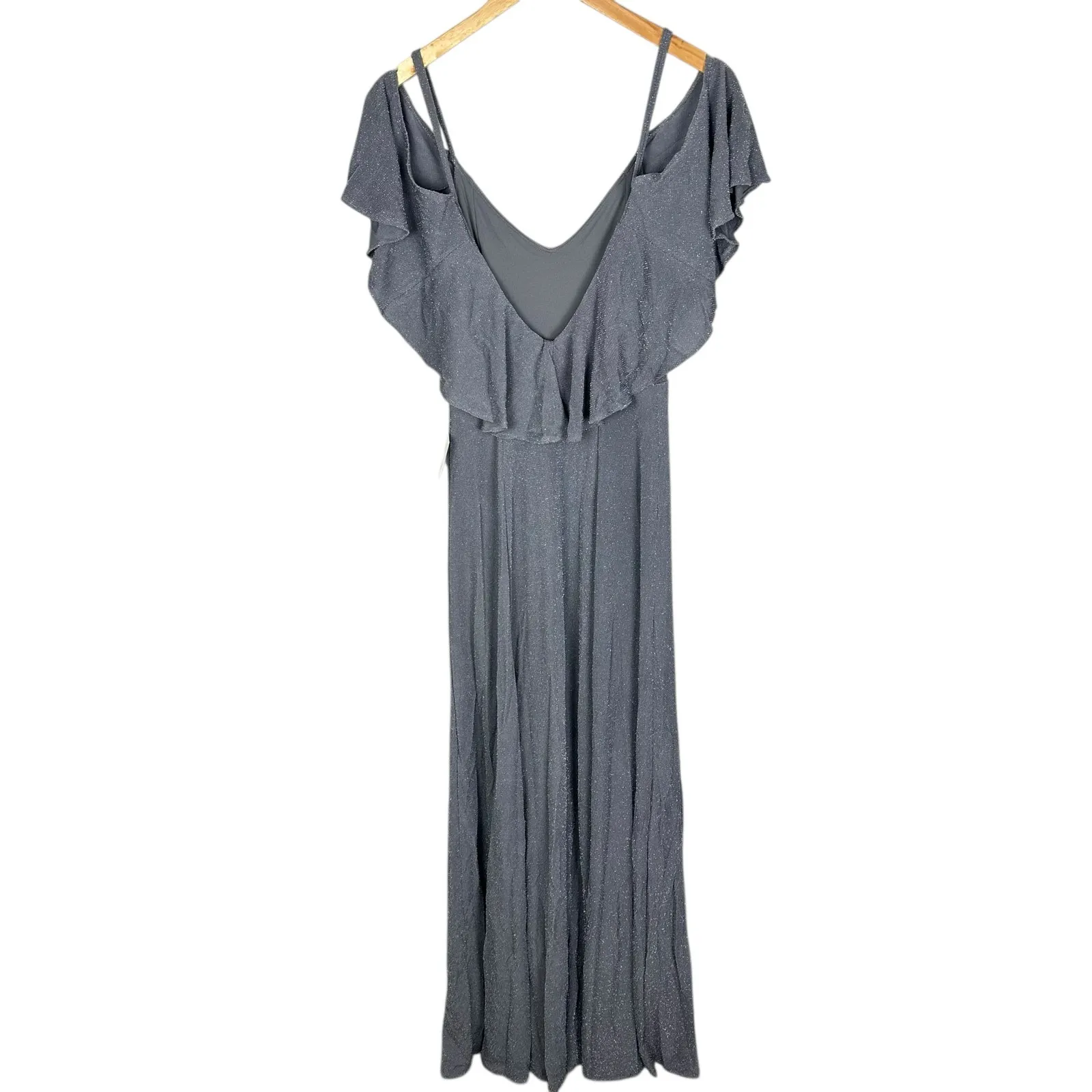 Show Me Your Mumu Renee Maxi Ruffle Dress Dancing Queen Shine Smoke Sz Small NWT - Image 4