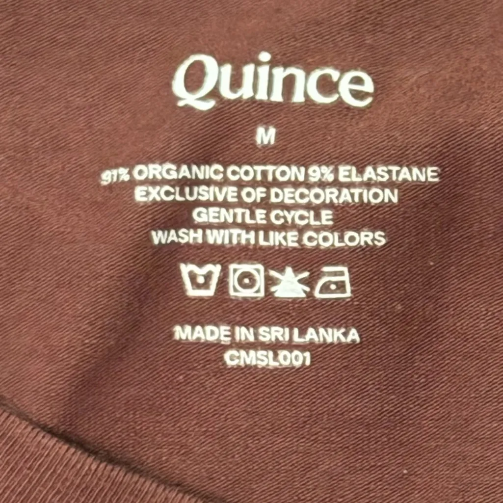 NWOT Quince Cotton Jersey Fitted T-Shirt Cocoa Brown Sz M - Image 6