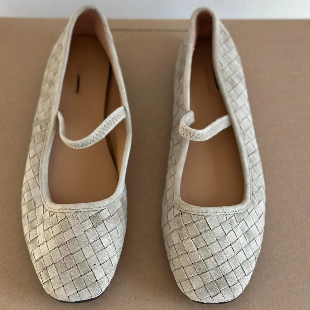 Madewell The Greta Ballet Flat in Washed Olive, Size 7 - Image 8