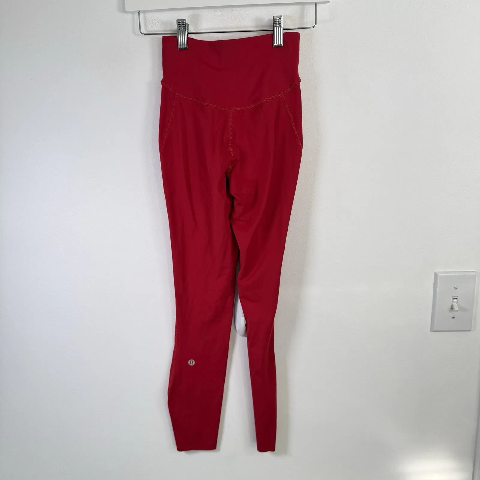 Lululemon Base Pace HR Crop Leggings 23" Dark Red Athletic Gym FLAW Womens 0 - Image 5