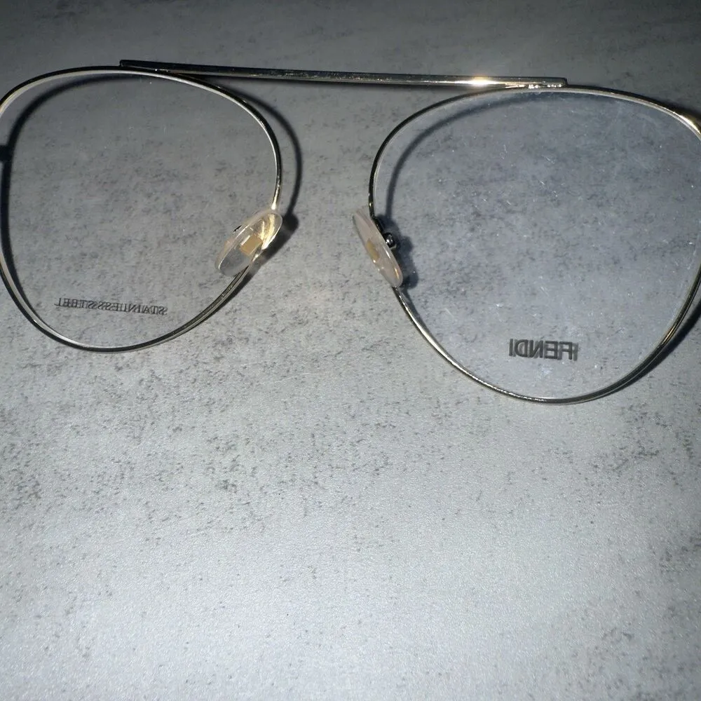 FENDI Aviator Eyeglasses FF0352 J5G Gold 56mm - $460 Retail - Image 16