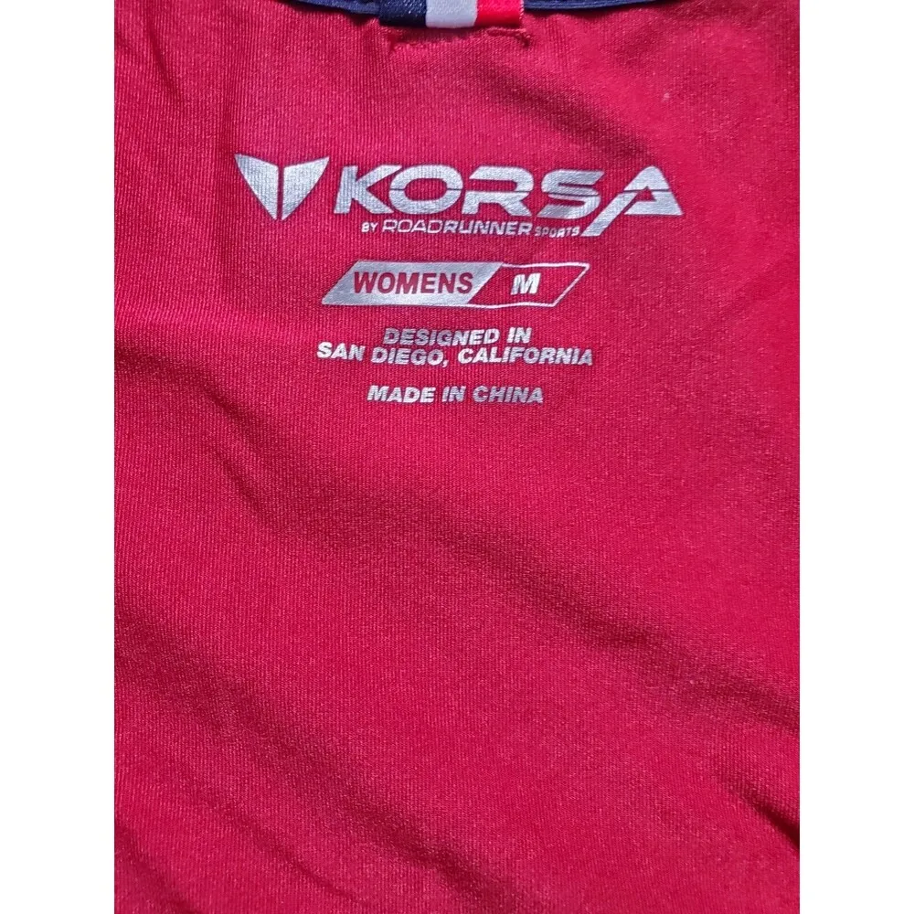 Korsa Roadrunner Tank Top Women Medium Crop Red Run Hike Yoga Sleeveless NWT - Image 4