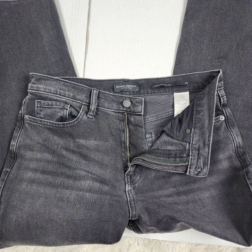 Banana Republic Premium Denim High Rise Straight Jeans Ankle Crop Size 29-Short - Image 3