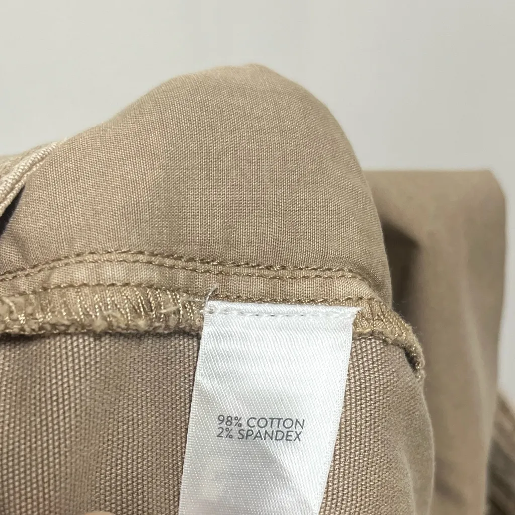 Jill Women's Cotton Canvas Crop Pants Wide Leg Light Brown Sugar Casual size 14 Tan - Image 7