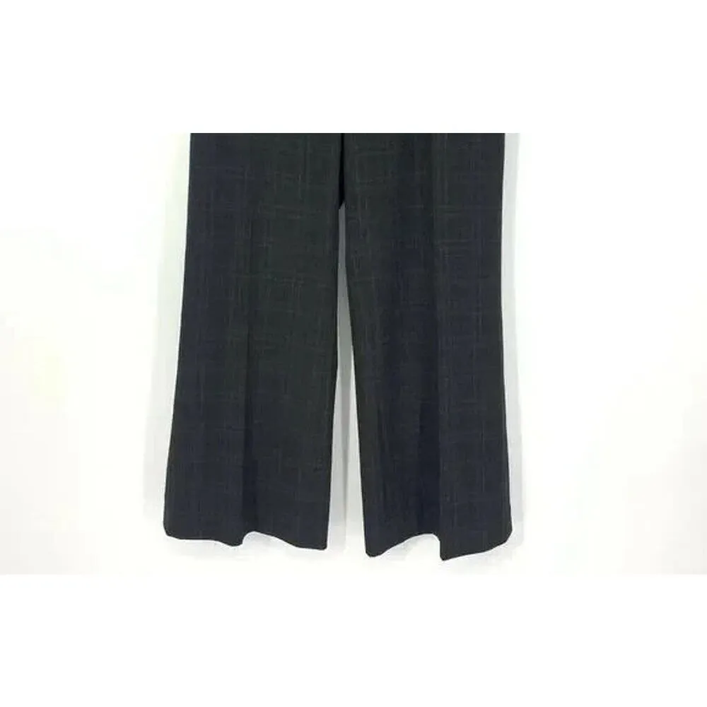CAbi Straight Wide Leg Trouser Dress Pant Career Belt Loop 8 Brown Grey Plaid - Image 3