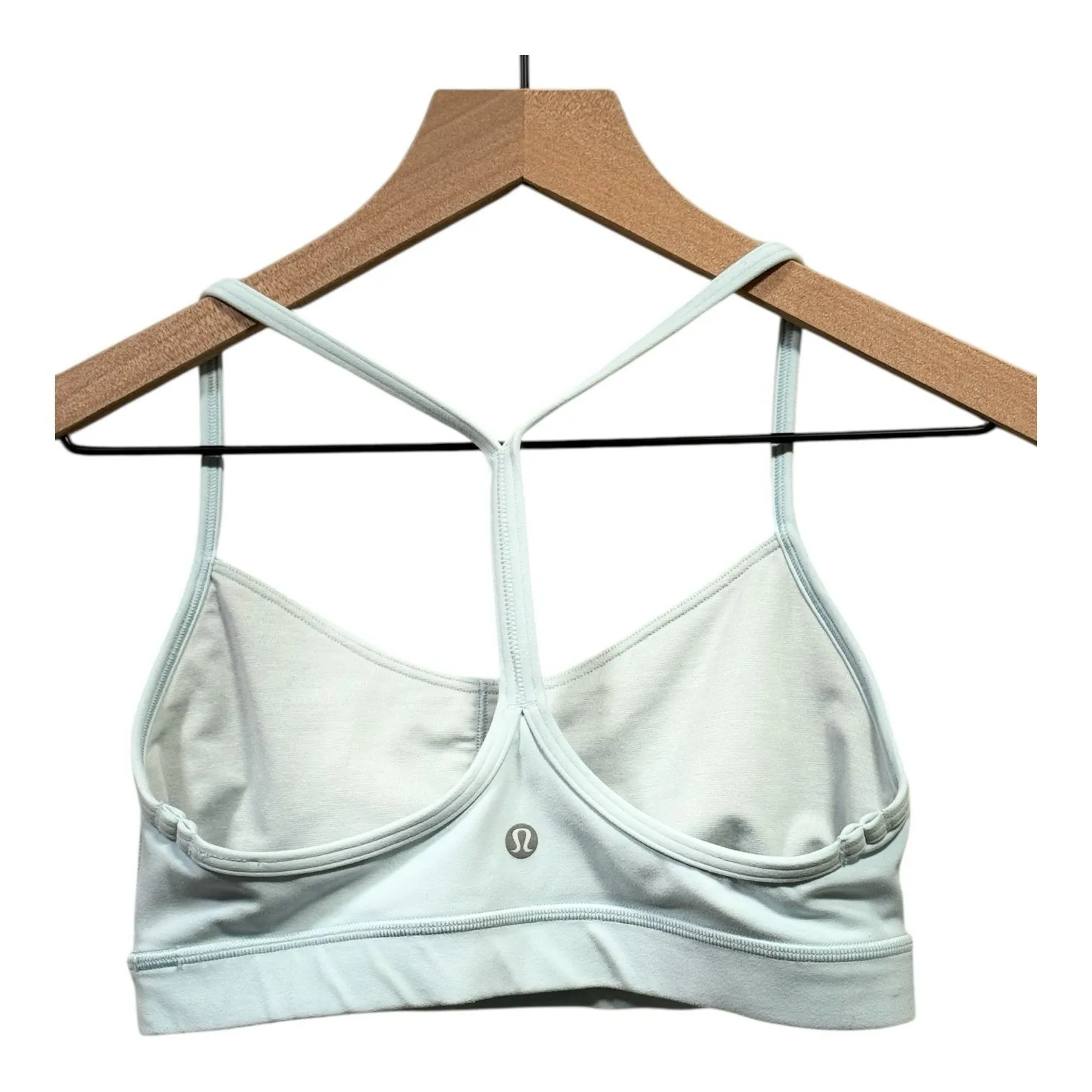 Lululemon Flow Y Sports Bra Womens 6 Sheer Blue Nulu Light Support Athletic Yoga - Image 2