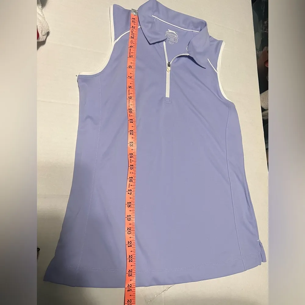 Slazenger Top Women's Purple 1/4 Zip Sleeveless Golf Polo Size Small - Image 10