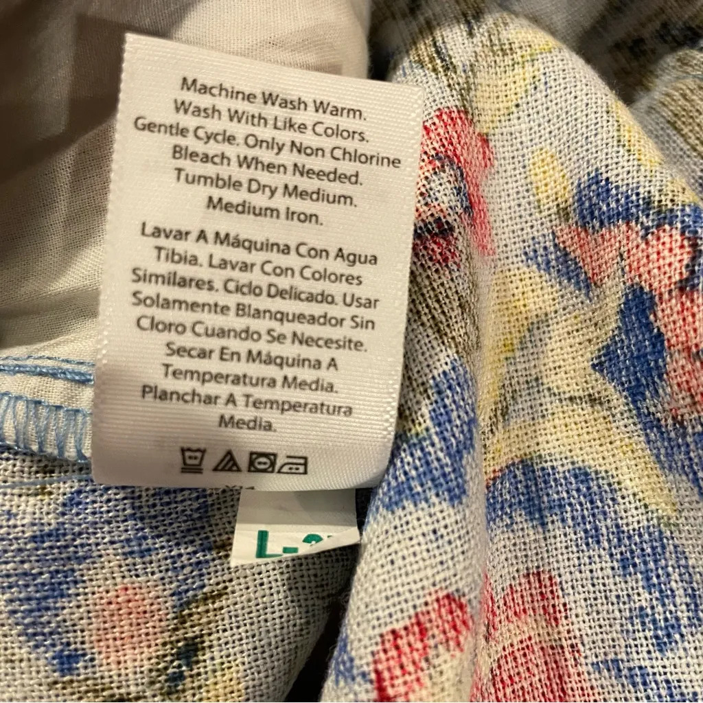 Terra & Sky Plus Size 4x 28W-30W Women’s Shorts Folk Floral Shazam Blue - Image 7