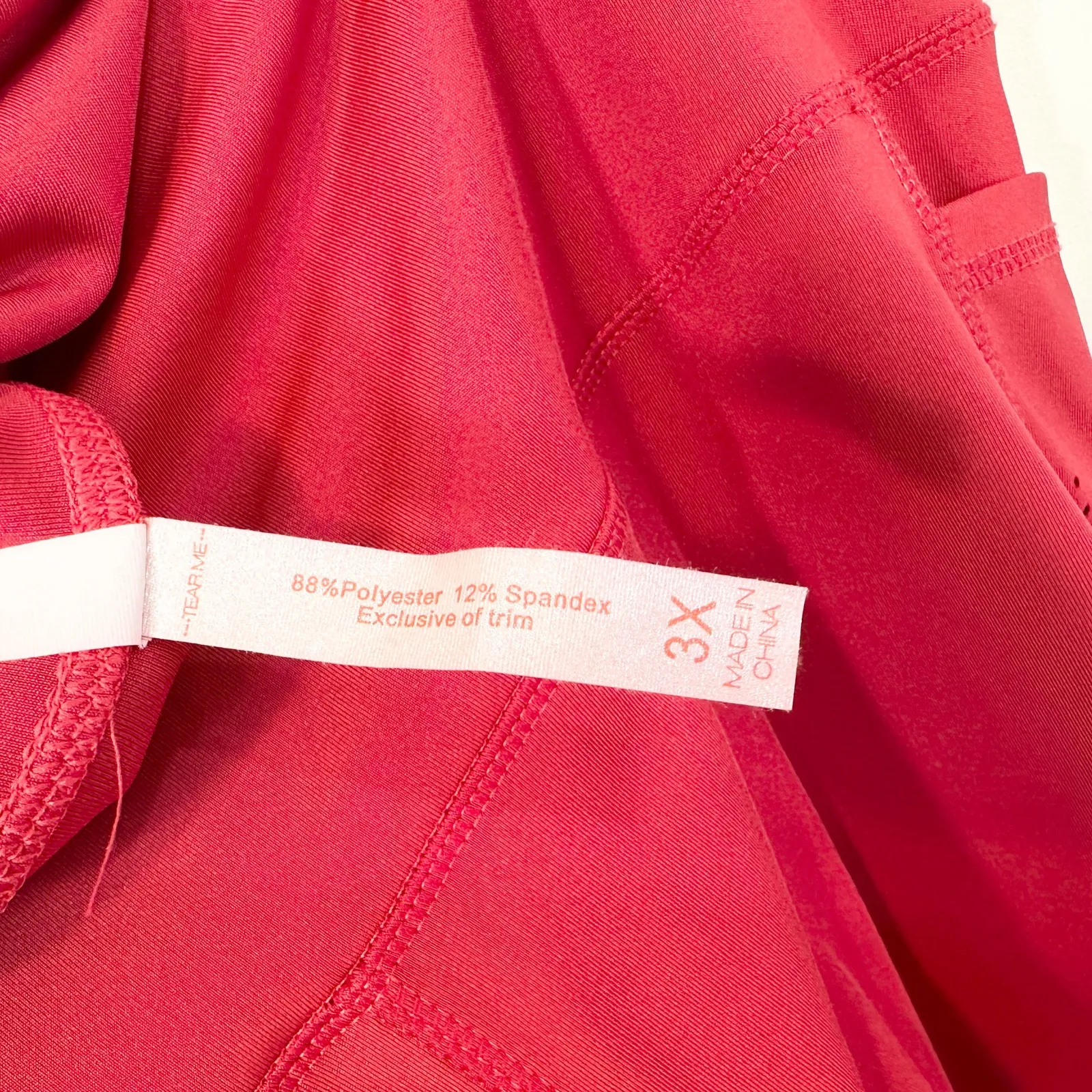 Adrienne Vittadini Sport Plus Size 3X Bik Shorts Red Athletic Side Pockets 343 - Image 8