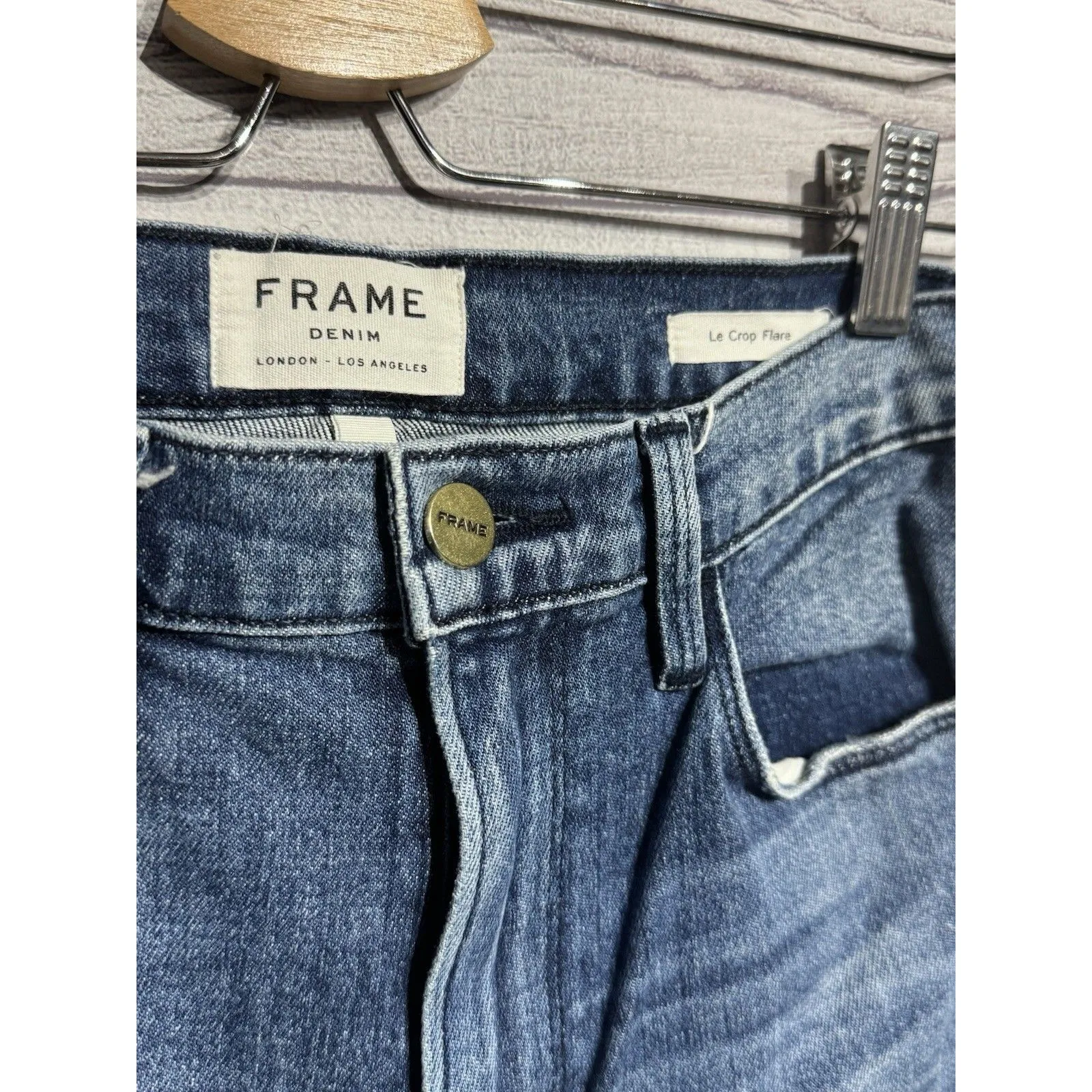 Frame  Women's Silver Washed Le High Straight Jeans Size 25 - Image 5