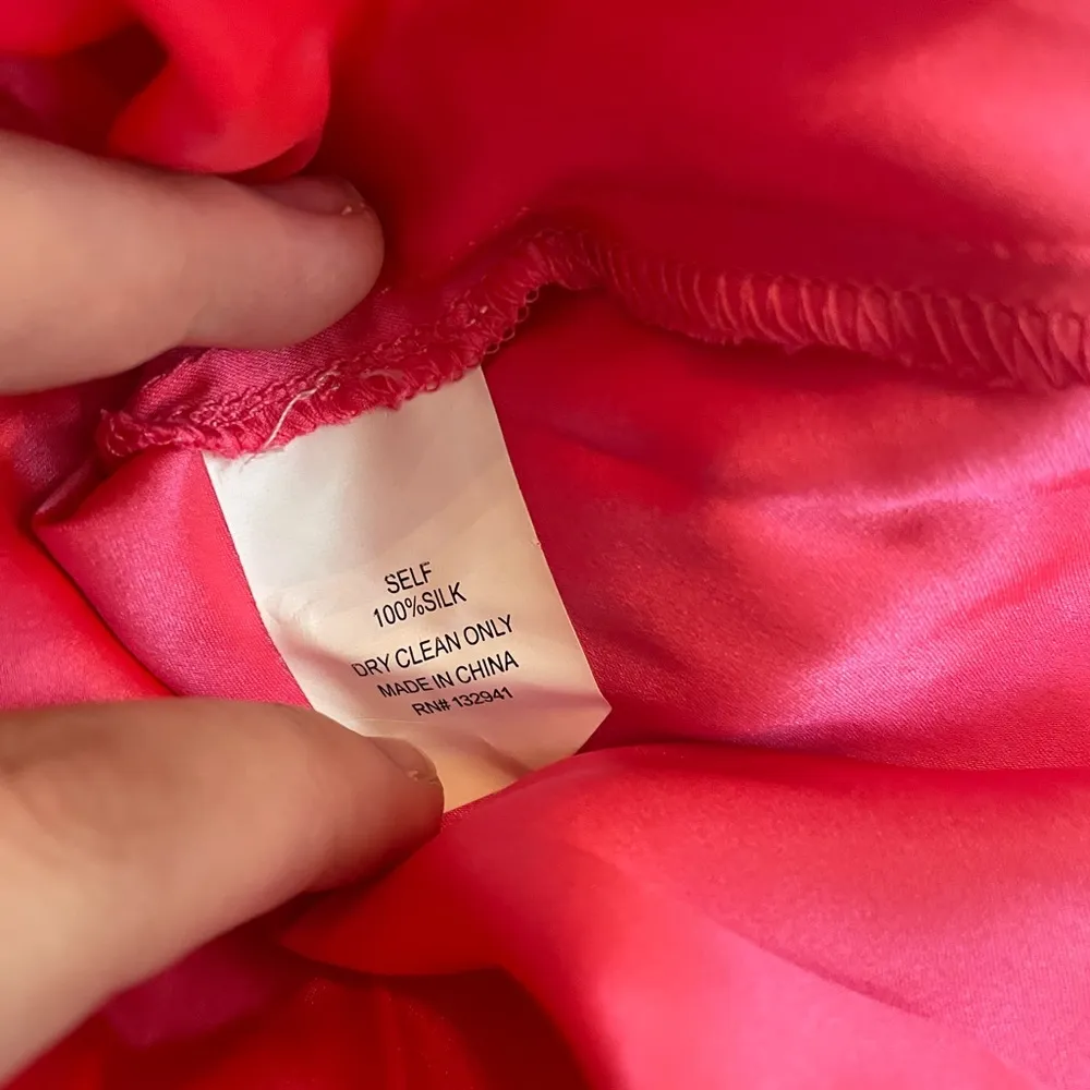 Amanda Uprichard Pink Silk Short Sleeve Blouse size XS - Image 4