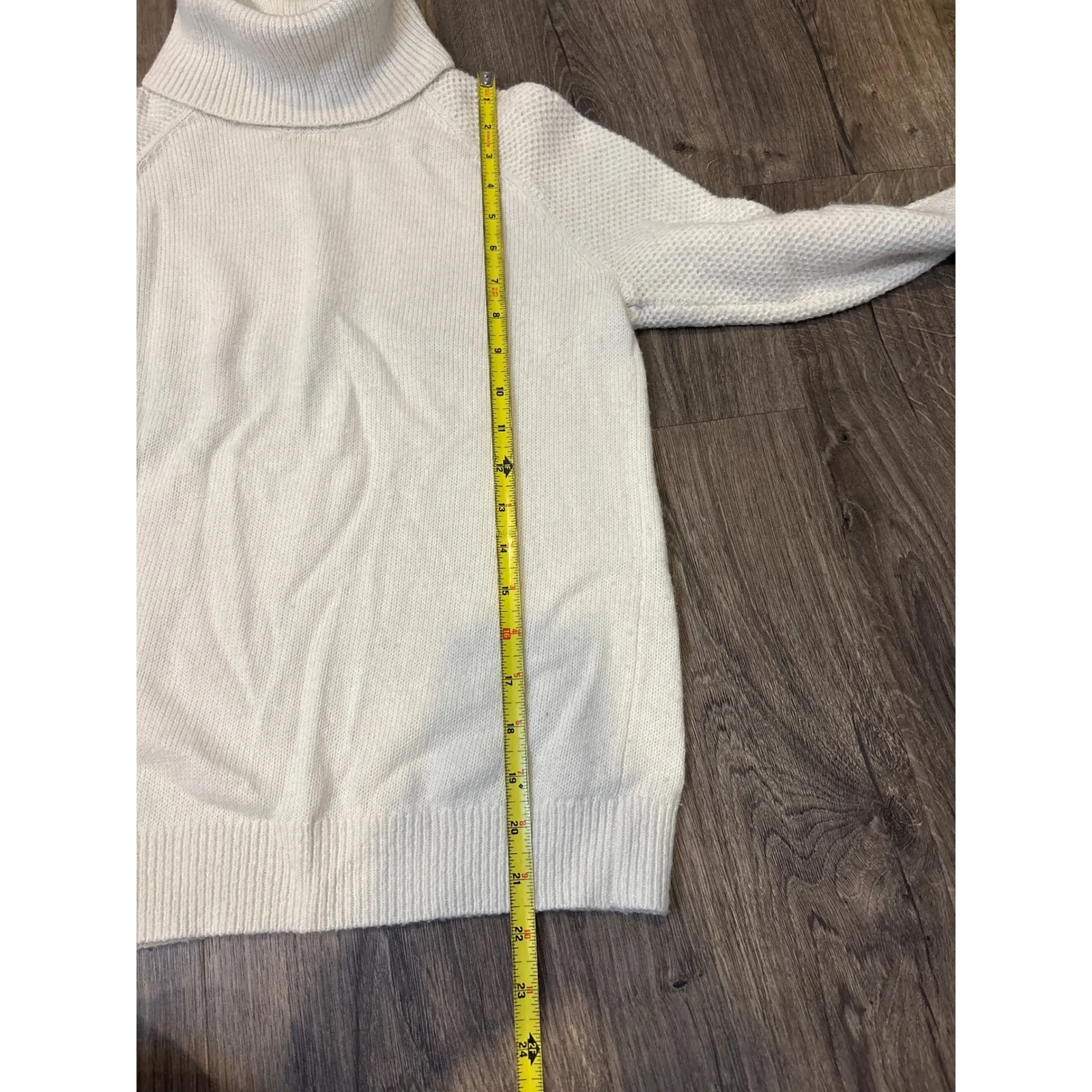 LOFT Cream White Knit Turtleneck Sweater Raglan Sleeve Casual Cozy XS - Image 6