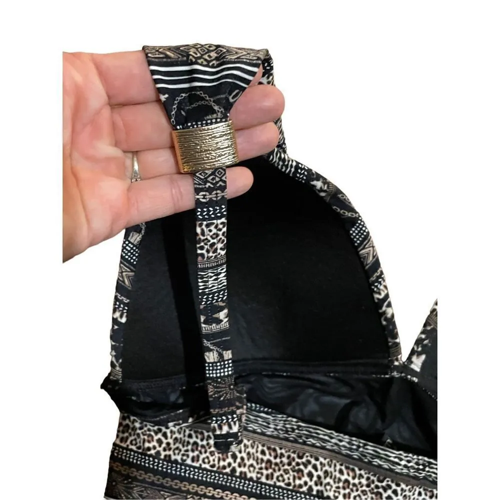 Nip Tuck Swim Savannah Stripe Dulcie Grecian Design Tummy Control One Piece Swim Black Size 10 - Image 7