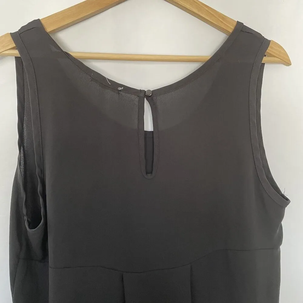 Anthropologie Pleione Black Sleeveless High-Low Hem Blouse L lightweight top - Image 8