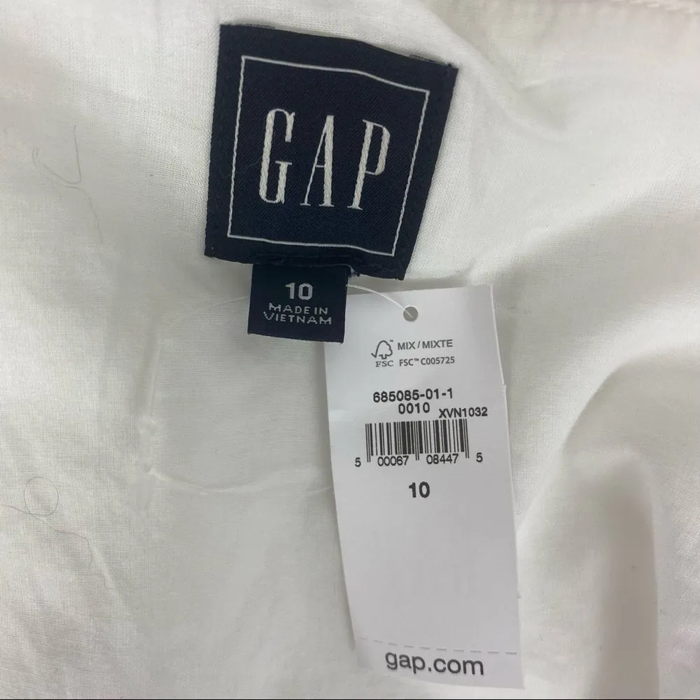 Gap 100% Linen White Sleeveless Summer Dress 10 NEW - Image 3