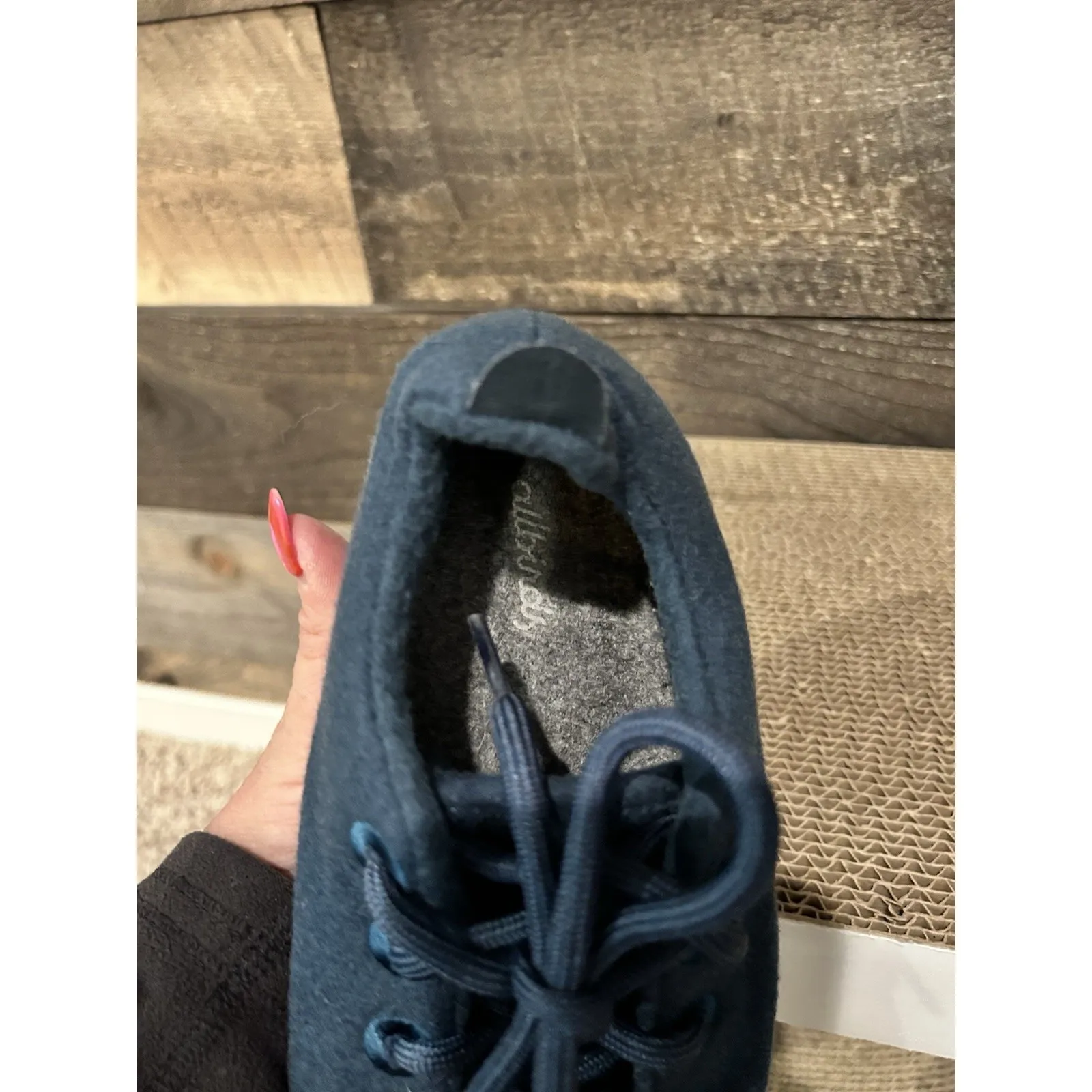 Allbirds Shoes Womens‎ 7 Wool Runners Athletic Low Sneakers Blue Wool Lace Up - Image 7