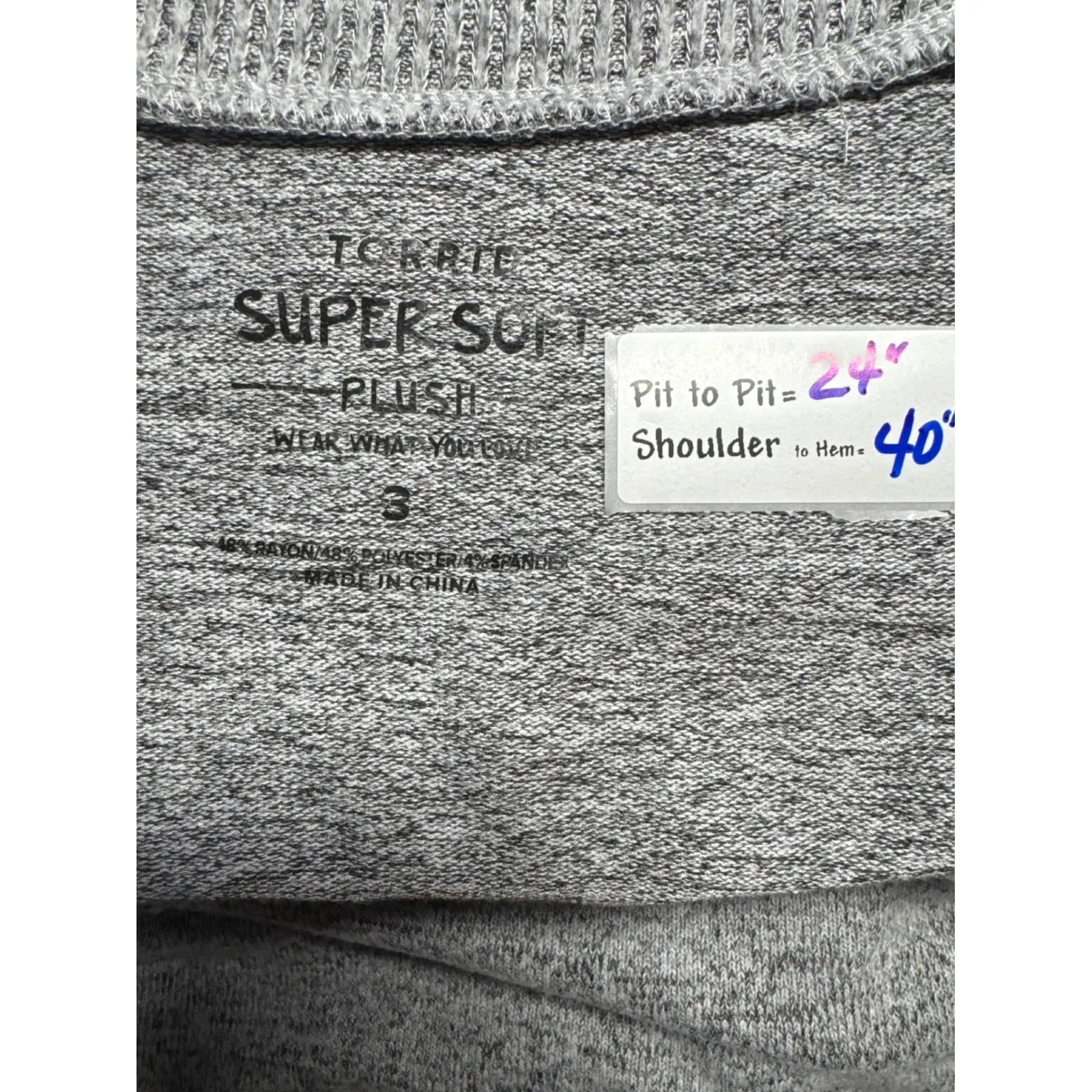 Torrid Super‎ Soft Plush Dress Gray Long Sleeve Drawstring Pockets Plus Size 3 - Image 3