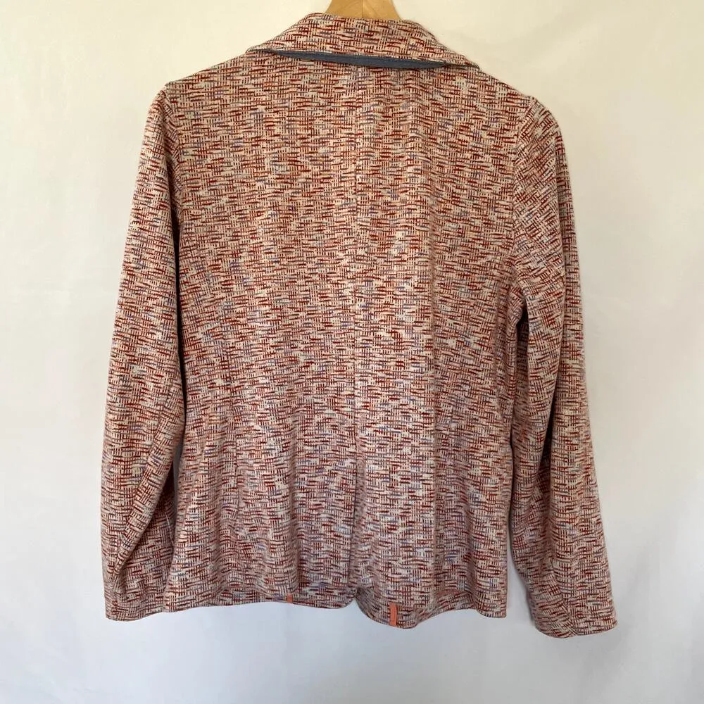 Lands' End soft blazer pockets button front women's size small business casual Orange - Image 9