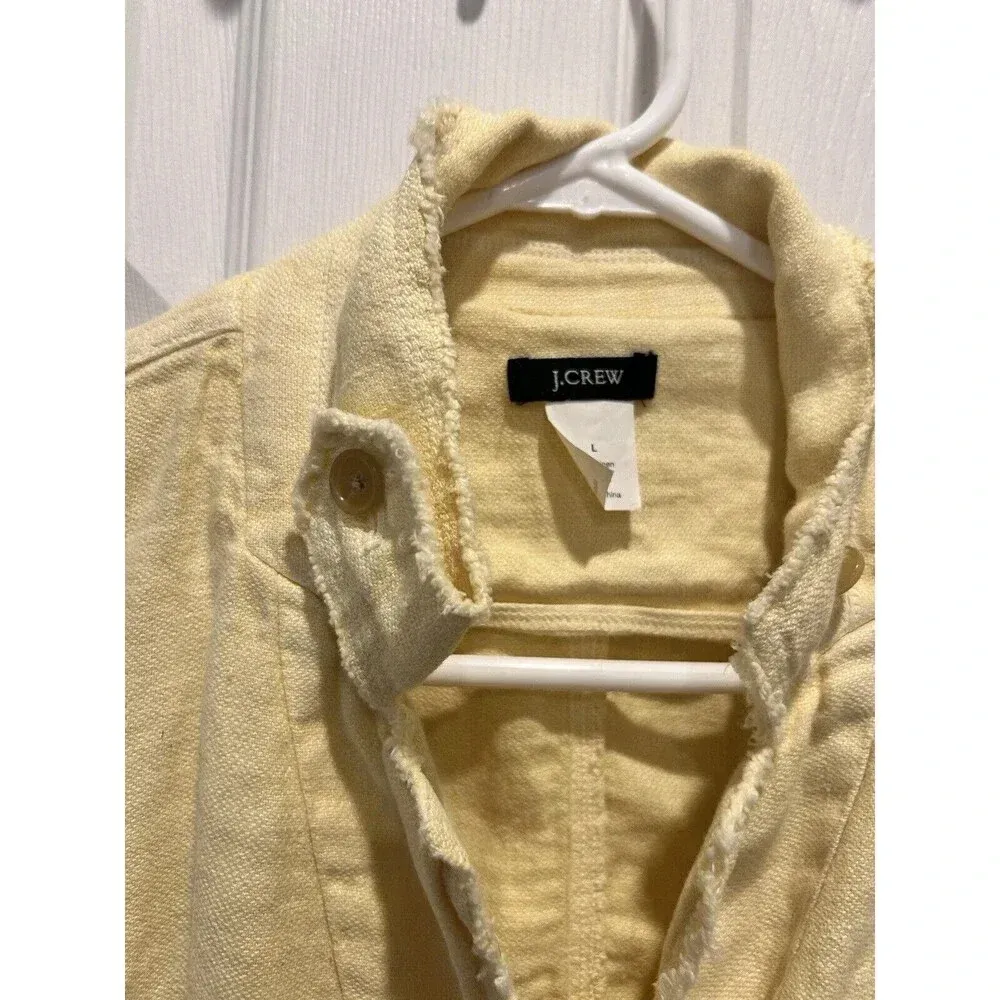 J. Crew‎ Yellow Academy Washed 100% Linen Blazer Jacket Womens Large - Image 4