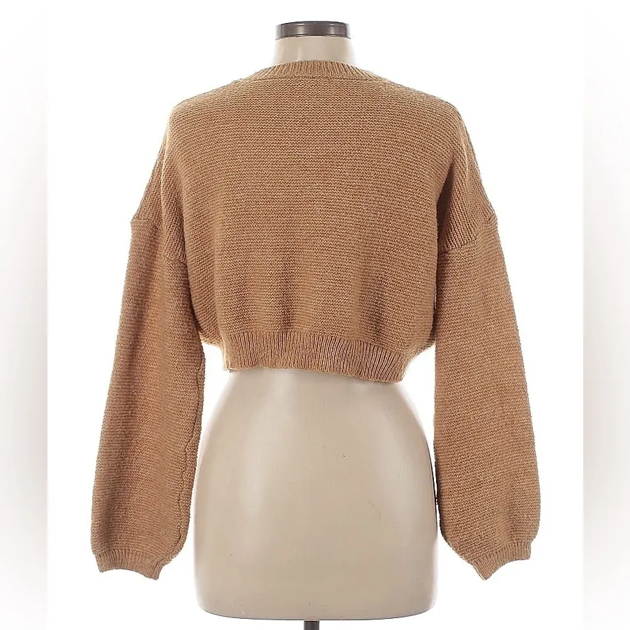 Nasty Gal cropped balloon sleeve sweater size s/m - Image 3