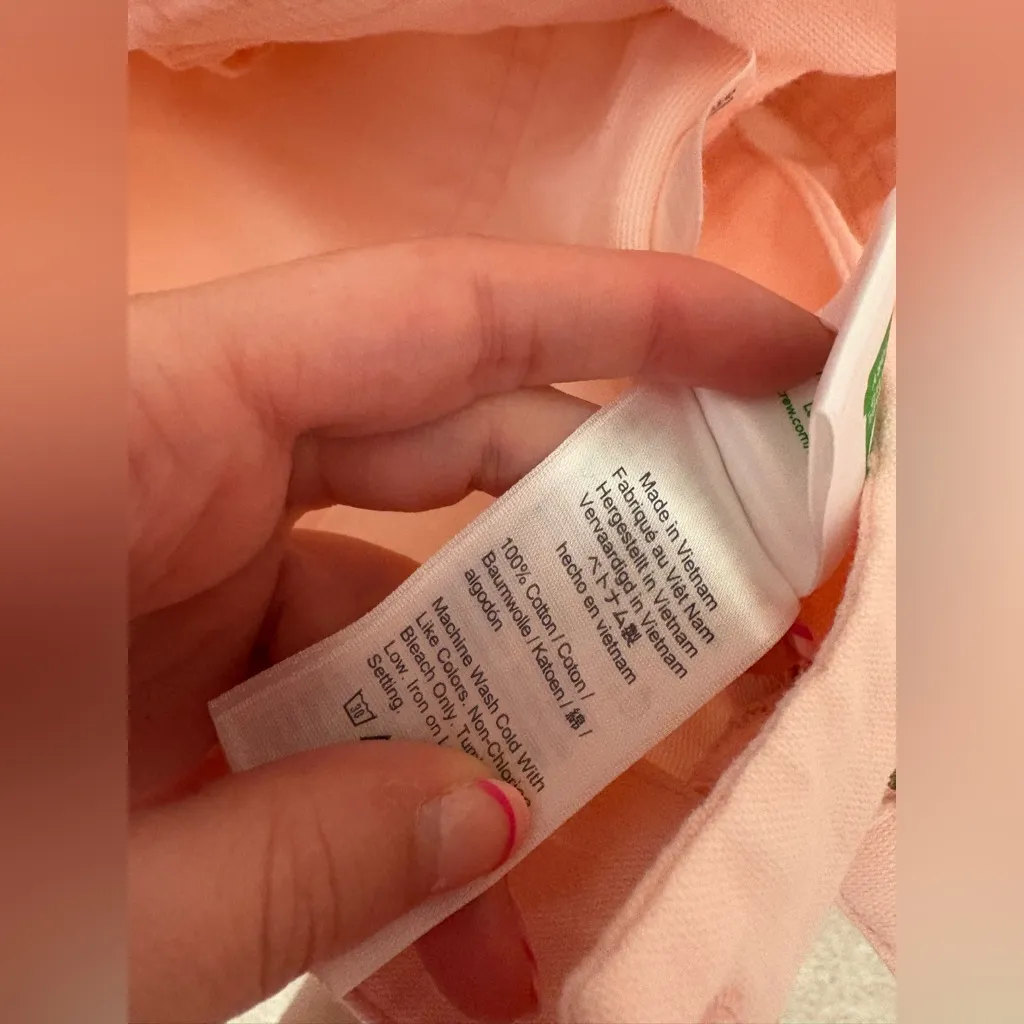 J Crew Pink Cargo Pants 100% Cotton Pull-On Size Medium Tall - Image 4